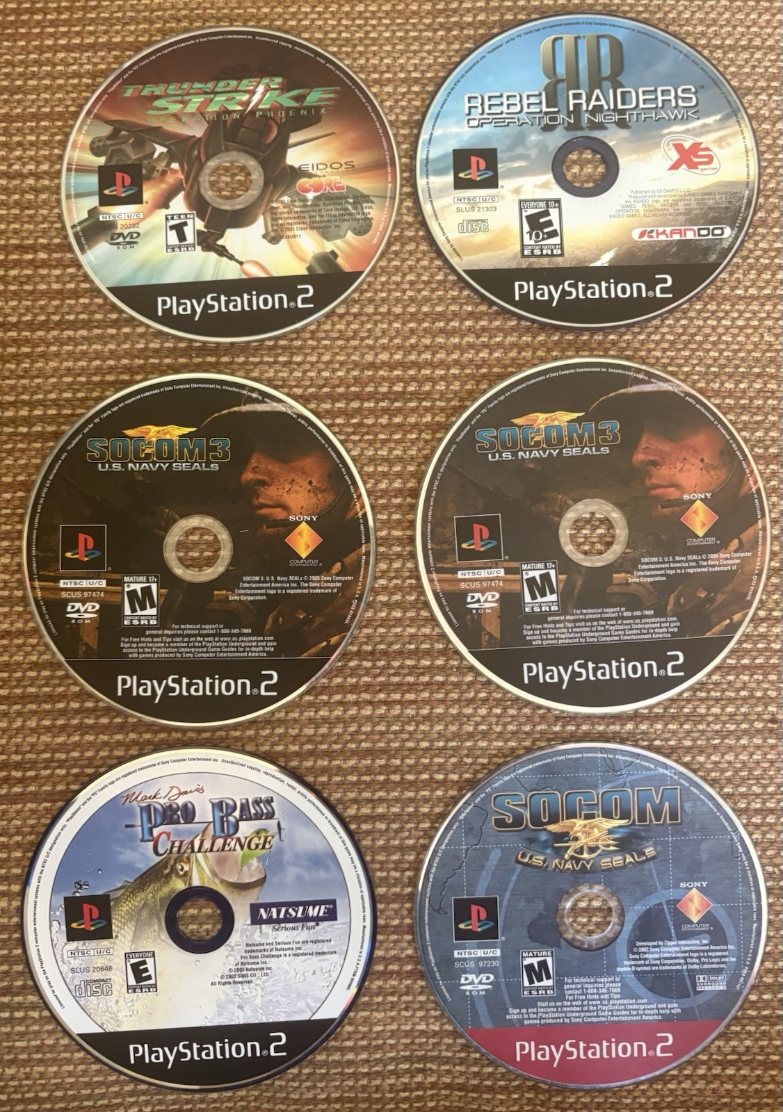 Ps2 War Games (SOCOM, Rebel Raiders, Thunder Strike, Etc.)- Tested