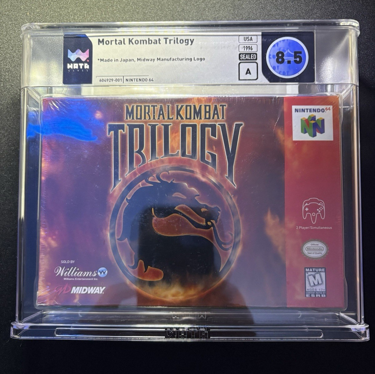 Mortal Kombat Trilogy (Nintendo 64, 1996) – Midway – Graded WATA 8.5 A | NEW