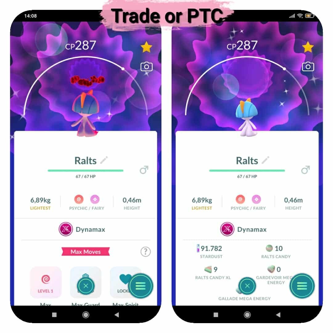 Pokemon Shiny Dynamax Ralts – Tr’ade 20k or P.T.C (Pls read description)