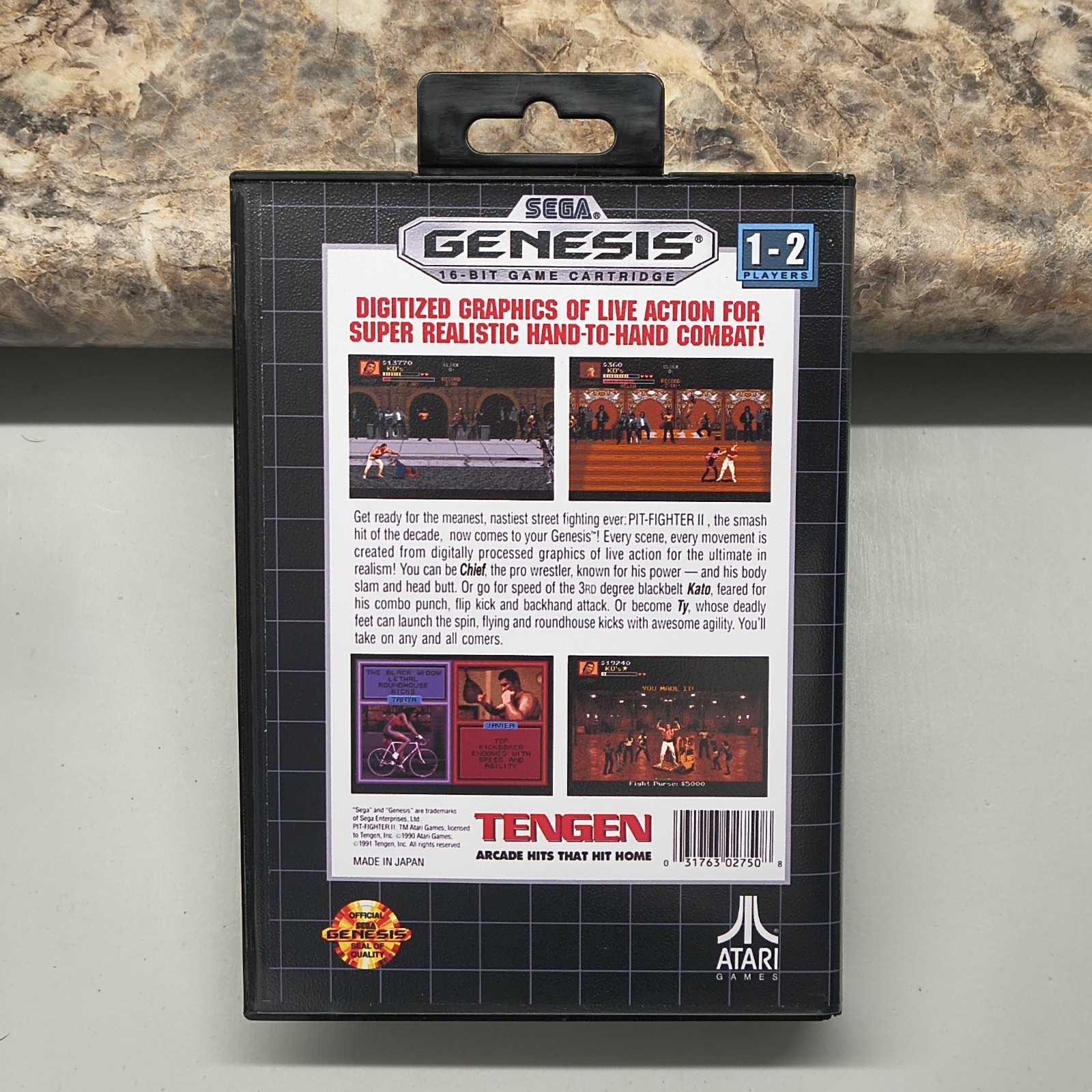 Pit-Fighter 2 “Prototype” for Sega Genesis with case & cover art.