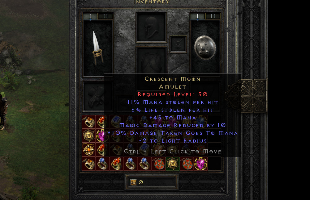 Diablo 2 – Crescent Moon Unique Amulet Dual Leech – D2R PC / Xbox SC Non Ladder