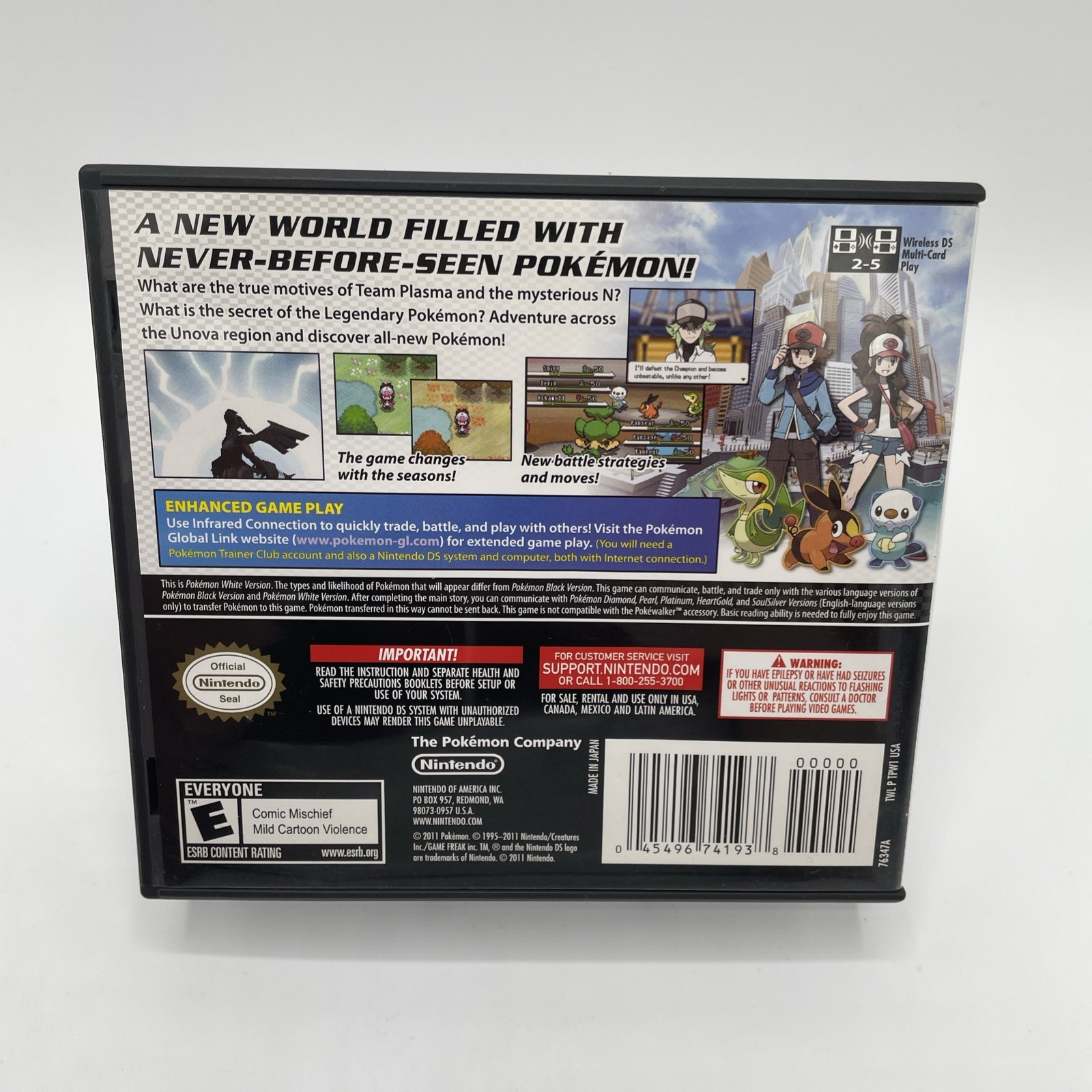 Pokemon White Version Nintendo DS Complete CIB W/ Lucario Code Authentic