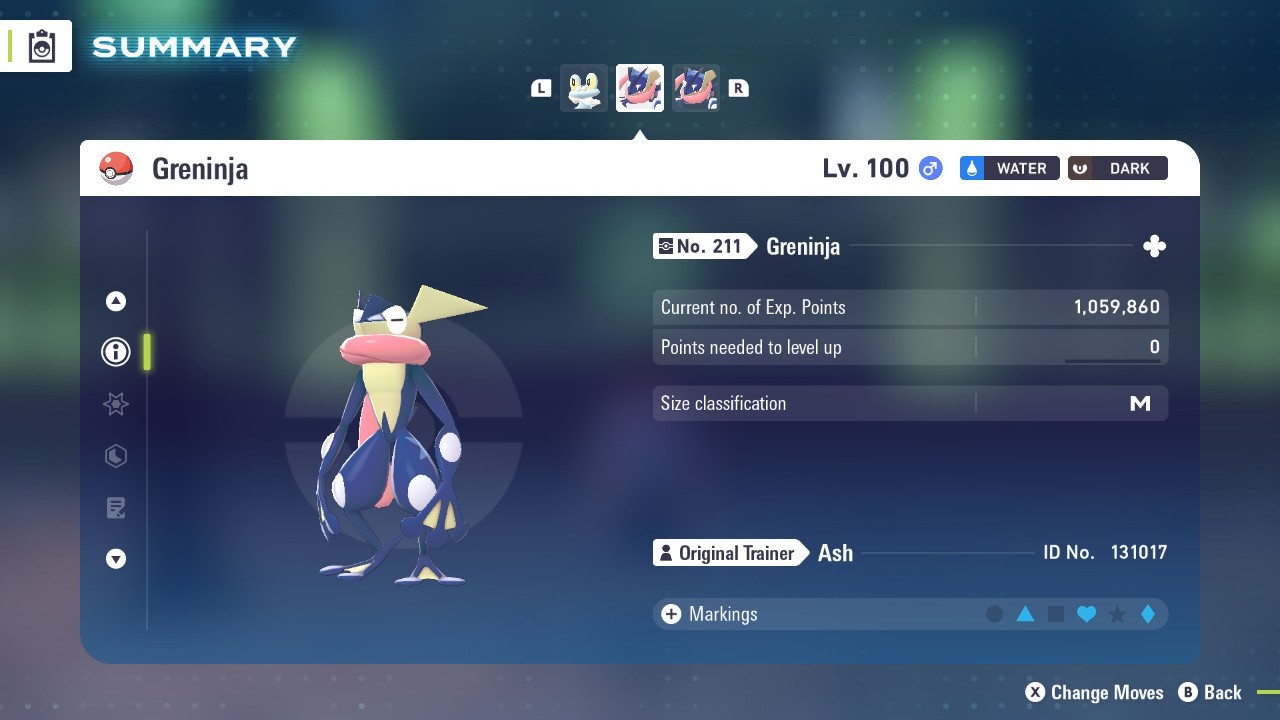 6IV Greninja in Ash form with Battle Bond Ability for Pokemon Scarlet and Violet