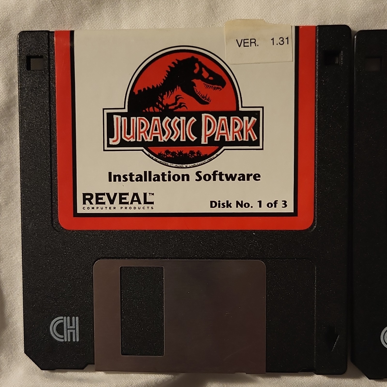 RARE Reveal Jurassic Park Installation Software Disk Set Ver. 1.31 Floppy Disks