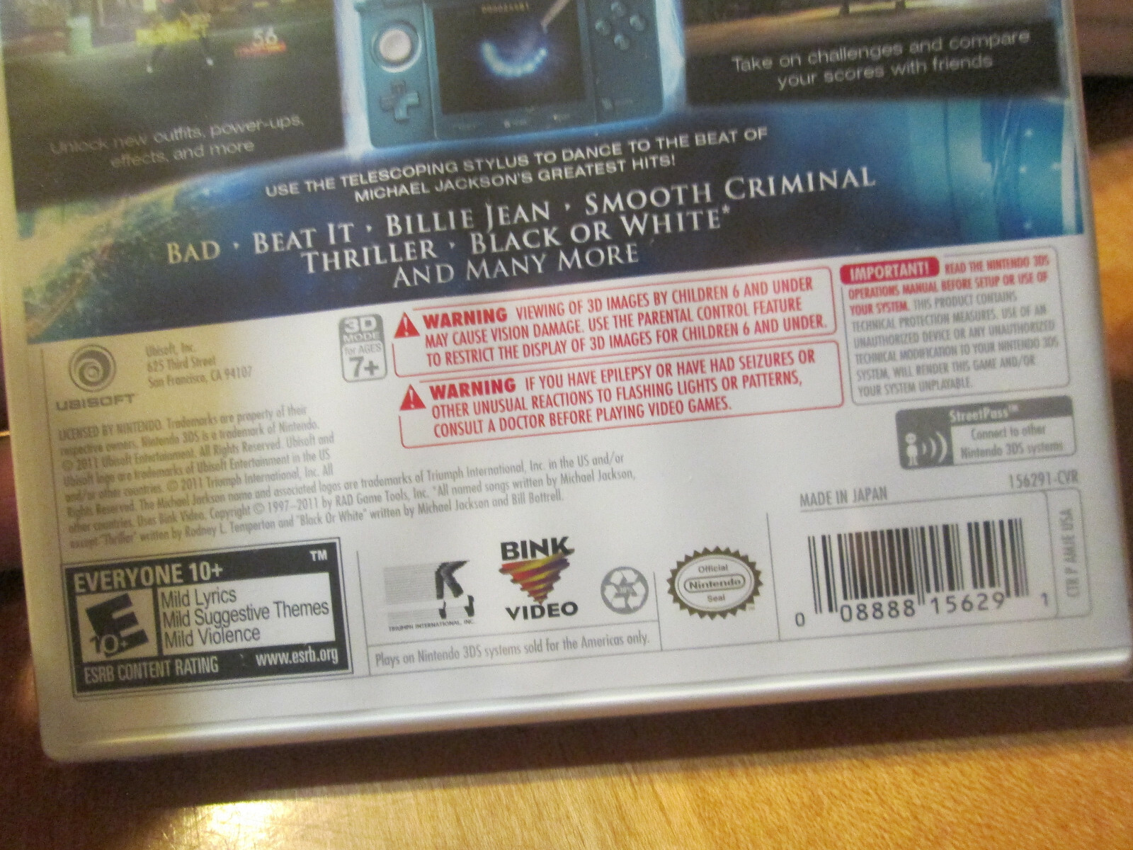 Michael Jackson The Experience 3D Nintendo 3DS NEW SEALED DANCING THRILLER +++