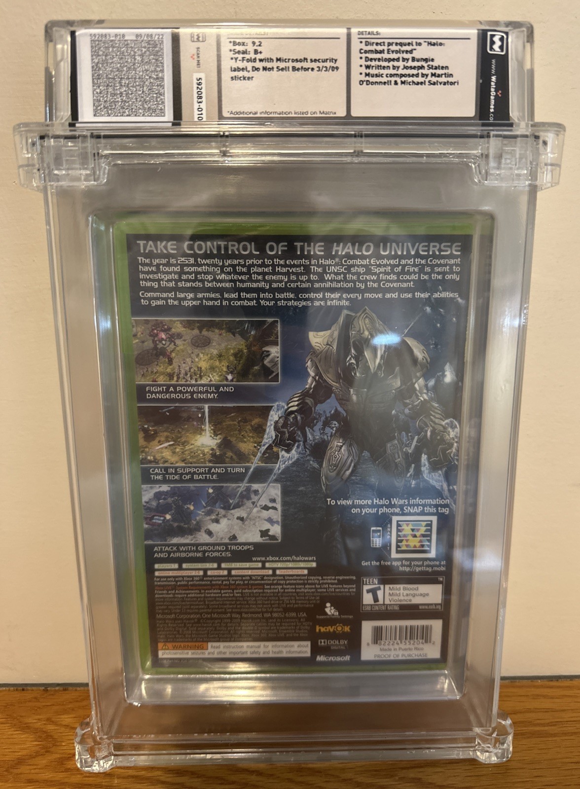 HALO WARS MICROSOFT XBOX 360 WATA 9.2 B+ SEAL DO NOT SELL BEFORE BUNGIE