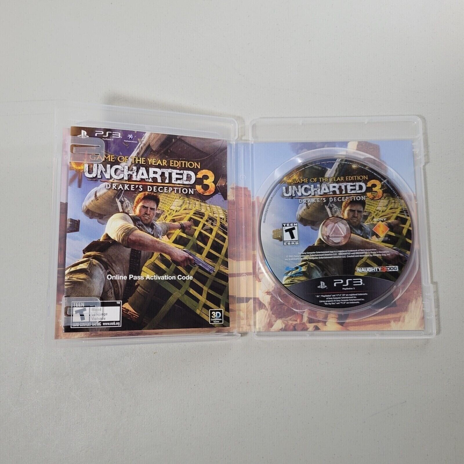 Uncharted 3 – PS3 – Drakes Deception – Complete With Manual – Rated T (Teen)