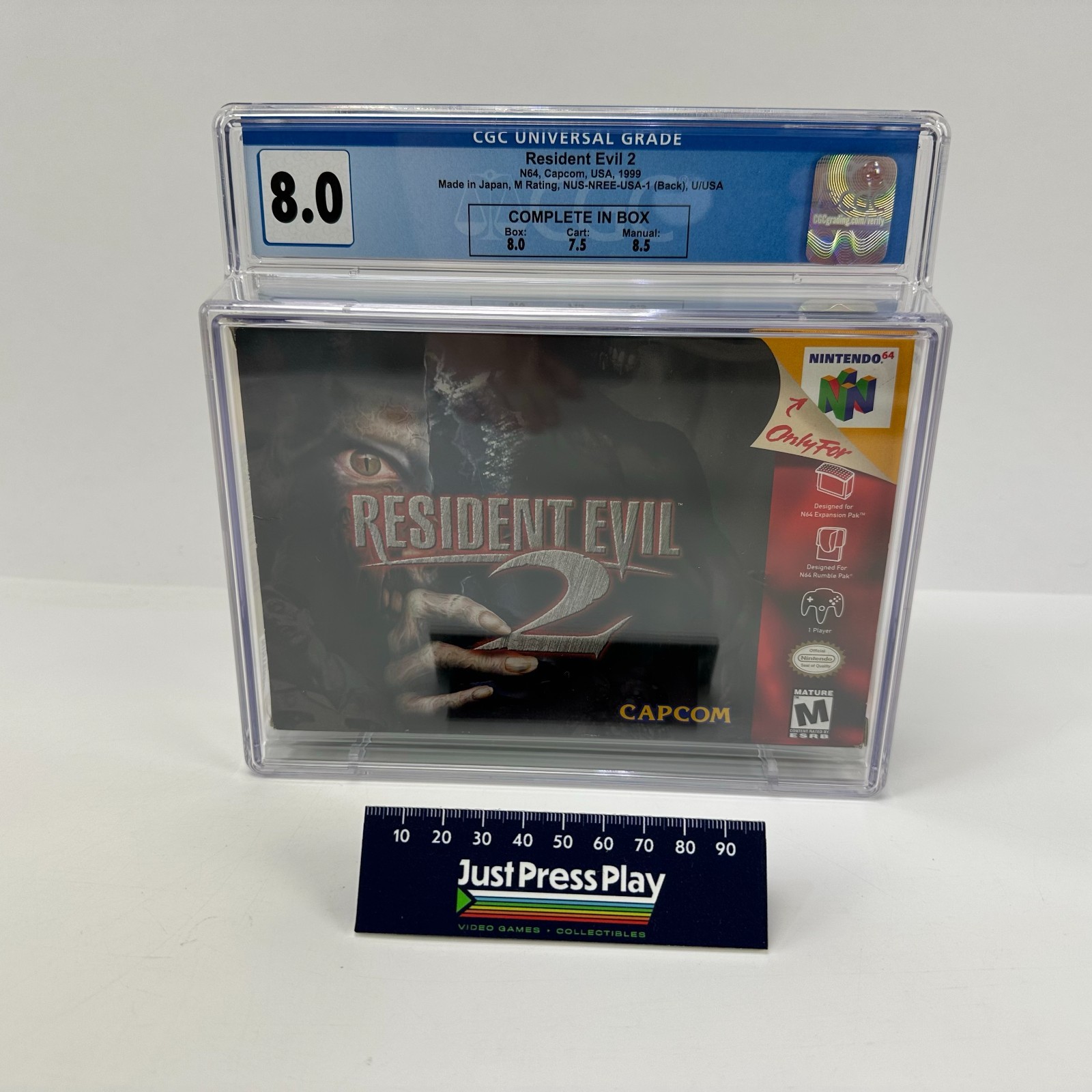 Resident Evil 2 for Nintendo 64 CIB CGC Graded 8.0 Capcom 1999