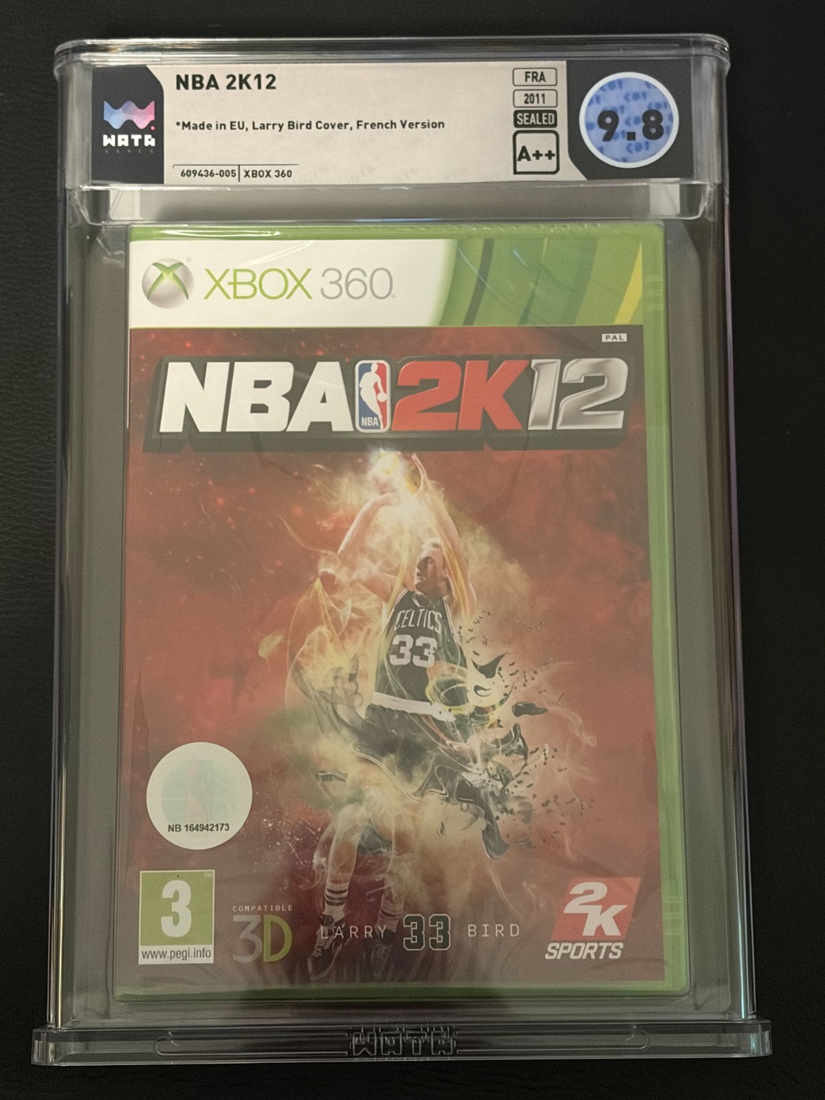 NBA 2K12 (Xbox 360) WATA 9.8 A++ | LARRY BIRD Cover – French Edition | TOP POP