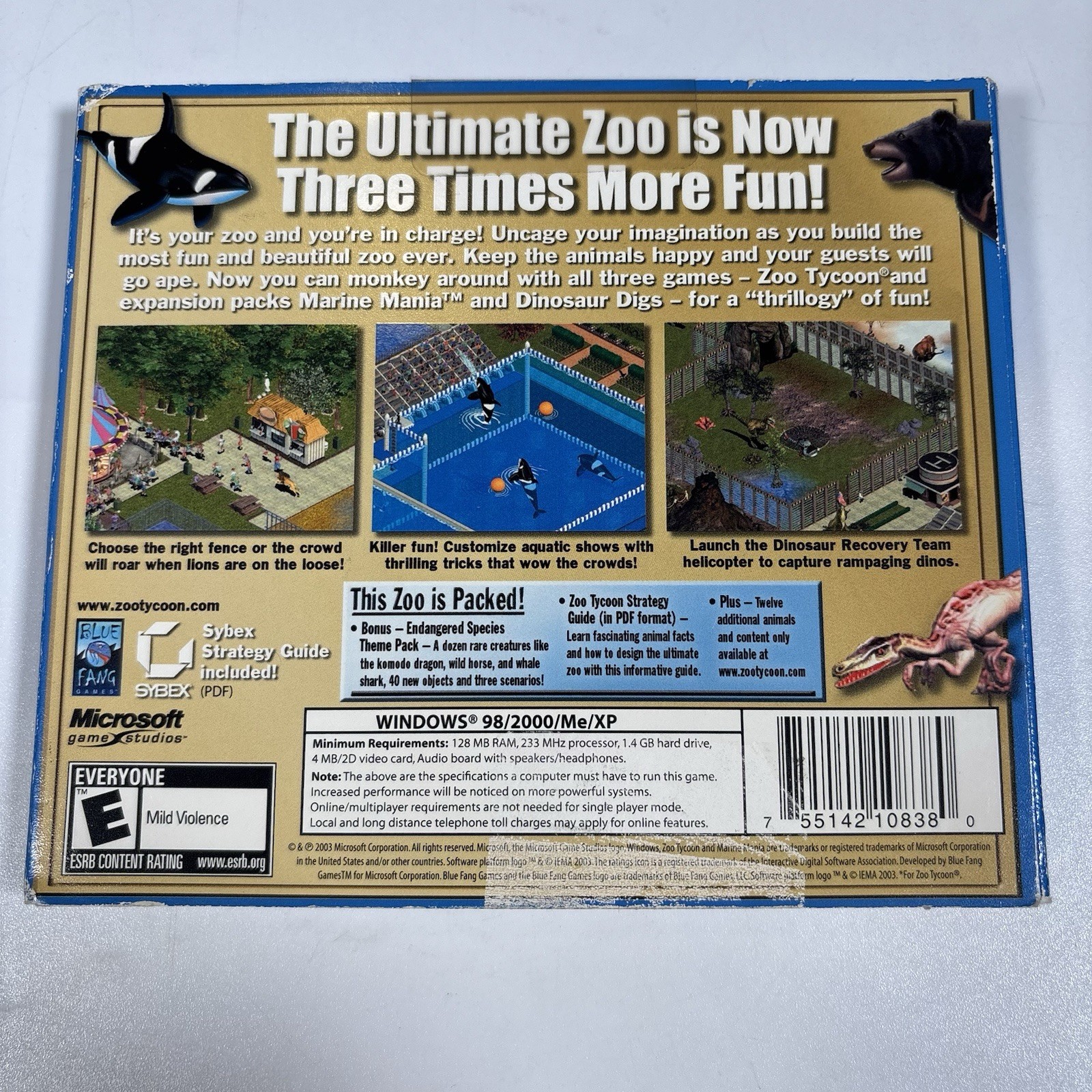 Zoo Tycoon Complete Collection (PC Game, 2003, 2-Disc Set) W/ Slipcover CD
