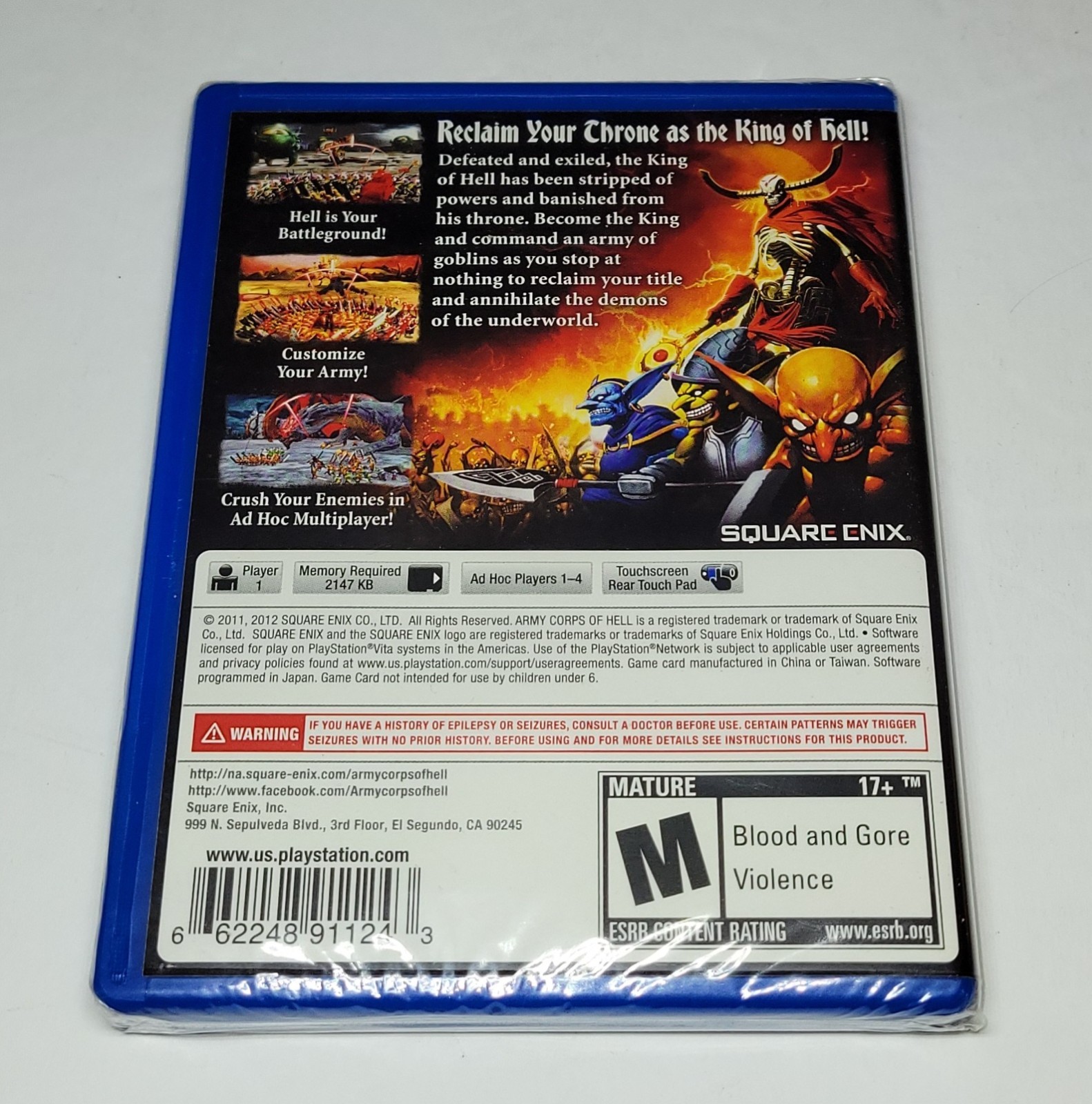 Army Corps of Hell – PS Vita. Brand New Factory Sealed Playstation