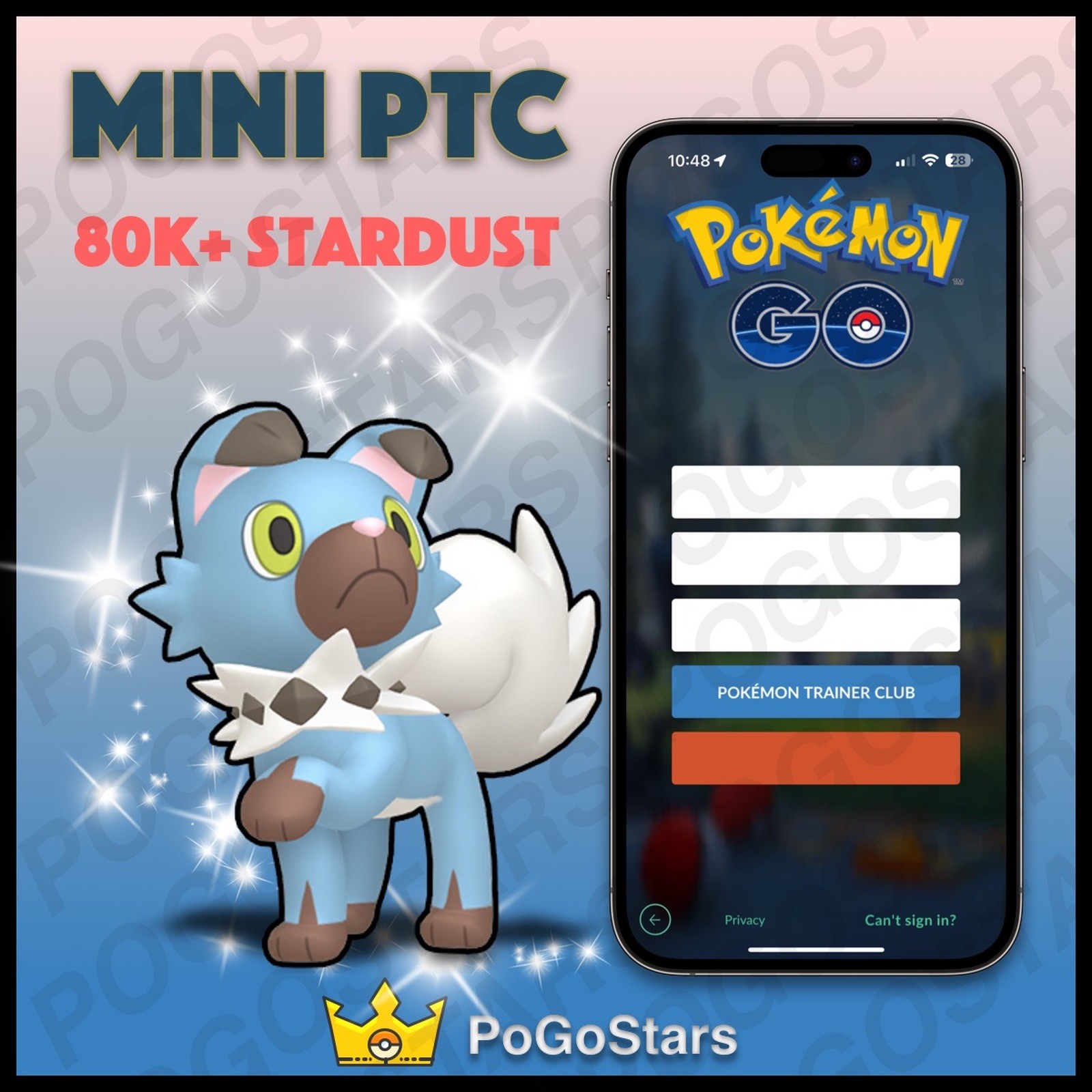 Pokémon PTC Go – Shiny Rockruff Midday Midnight – 80K Stardust✨Description✨