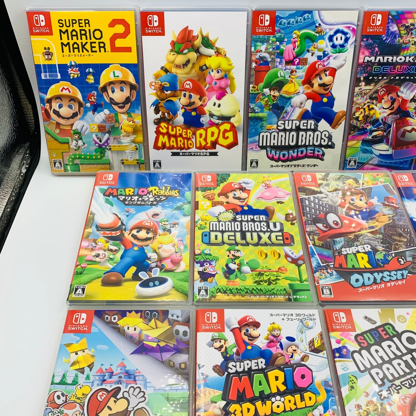 Nintendo Switch Video Game Super Mario Series 17 Type Choice Japan Tested w/Case