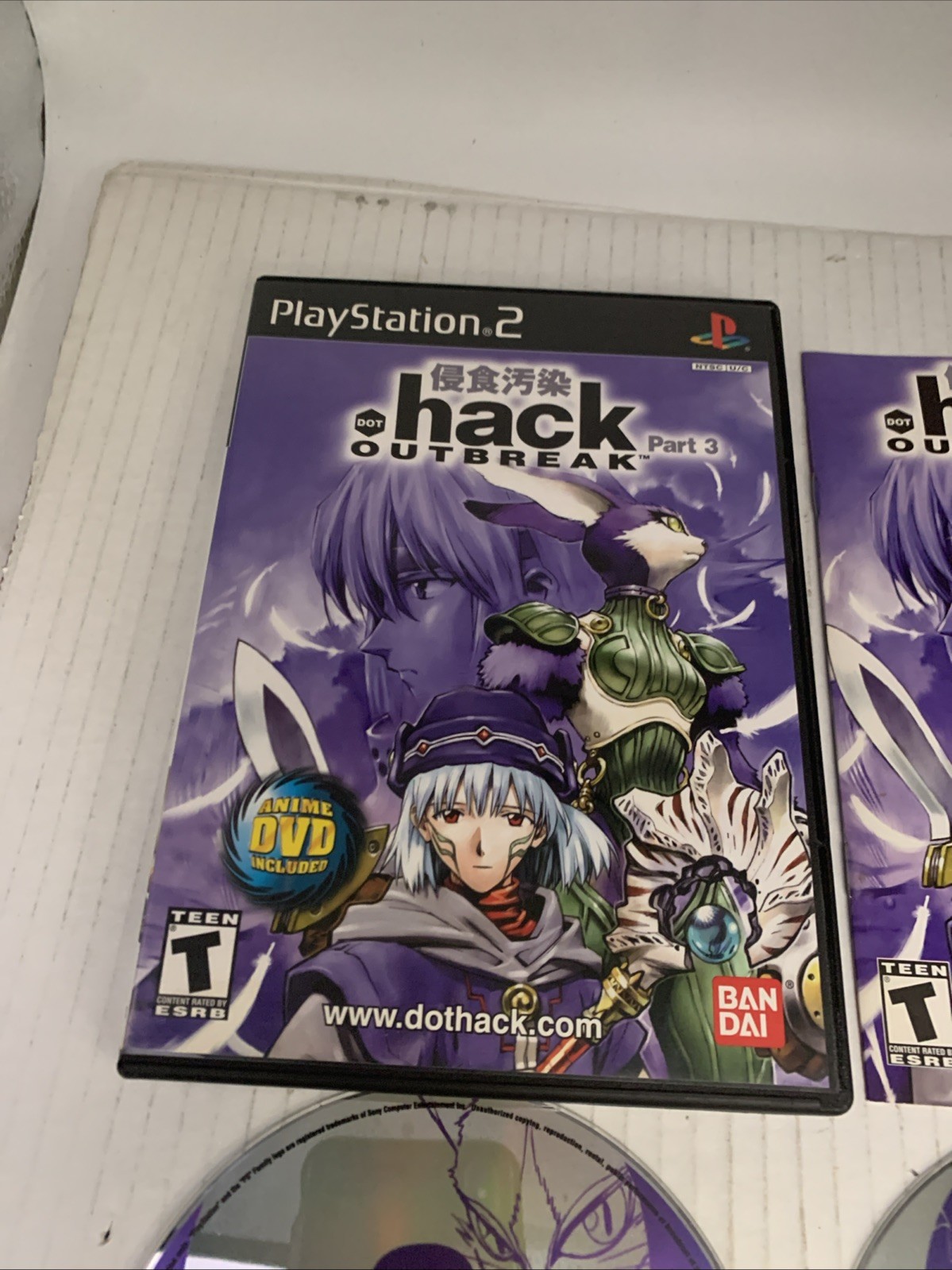 .Hack Outbreak Part 3 (Sony PS2 PlayStation 2 2003) Complete Manual & DVD Stare