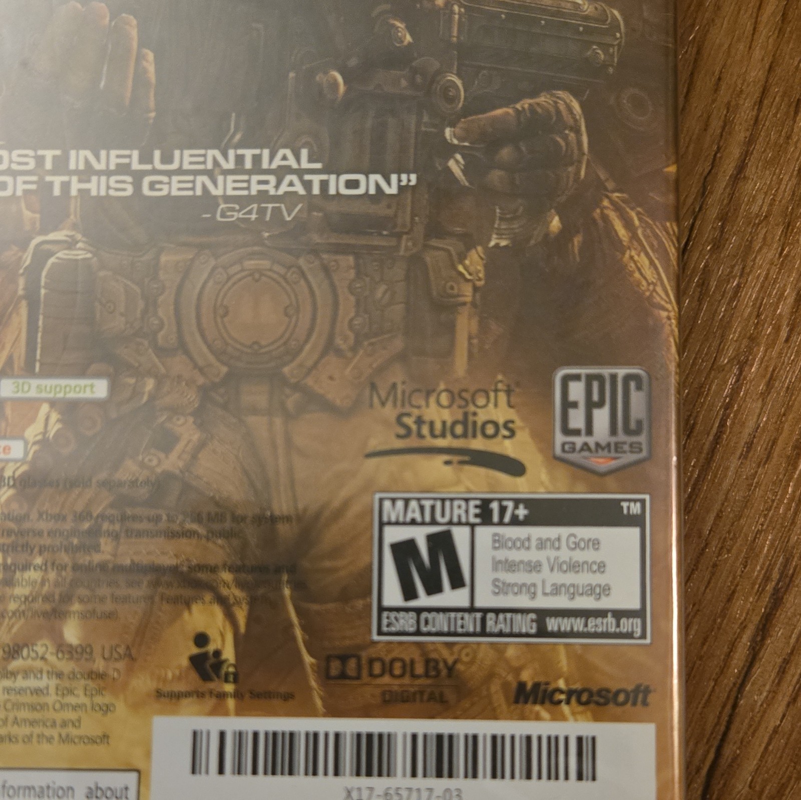 Gears of War 3 Xbox 360 (Not For Resale Version) NOS SEALED