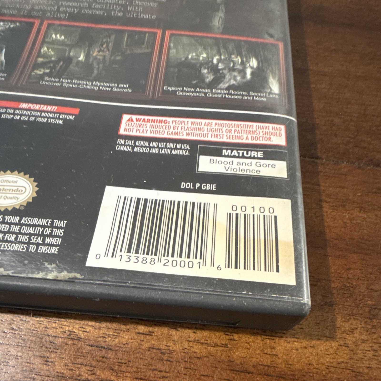 Capcom Resident Evil (Nintendo GameCube) CIB w/ Manual, 2 Discs CIB Manual