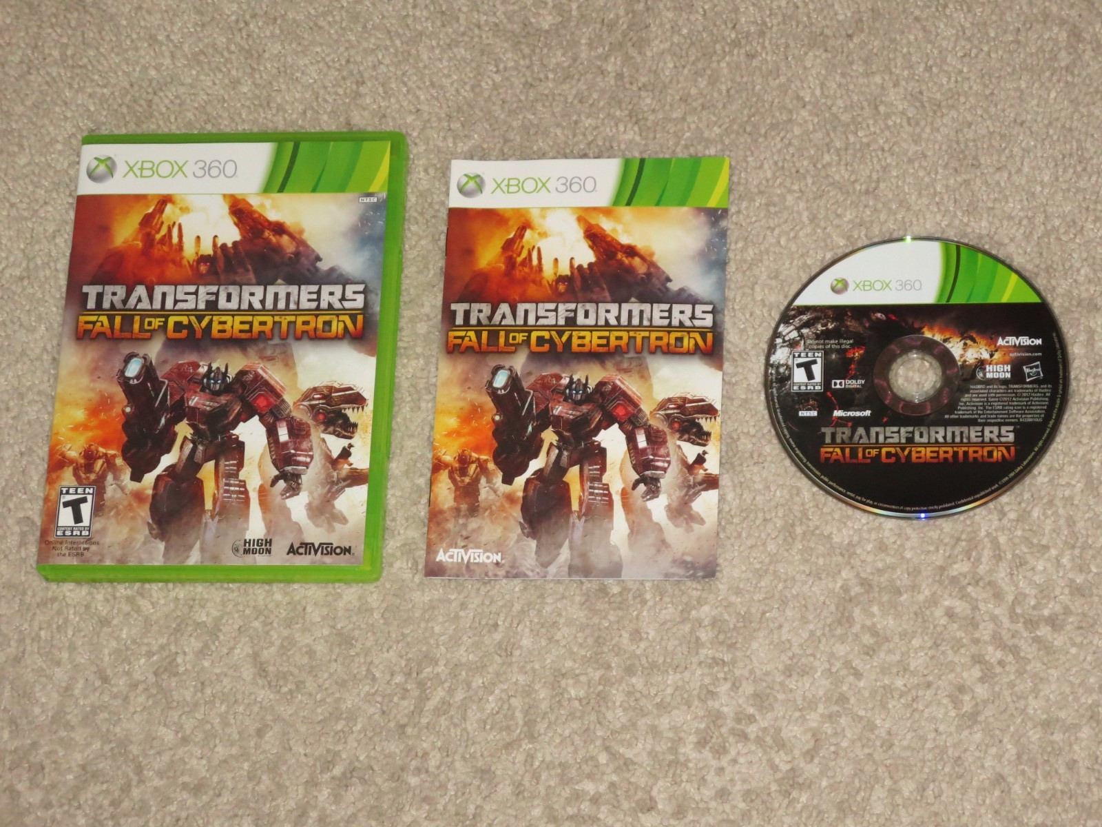 MINT Shape! Transformers Fall of Cybertron Xbox 360 Complete in Box CIB RARE
