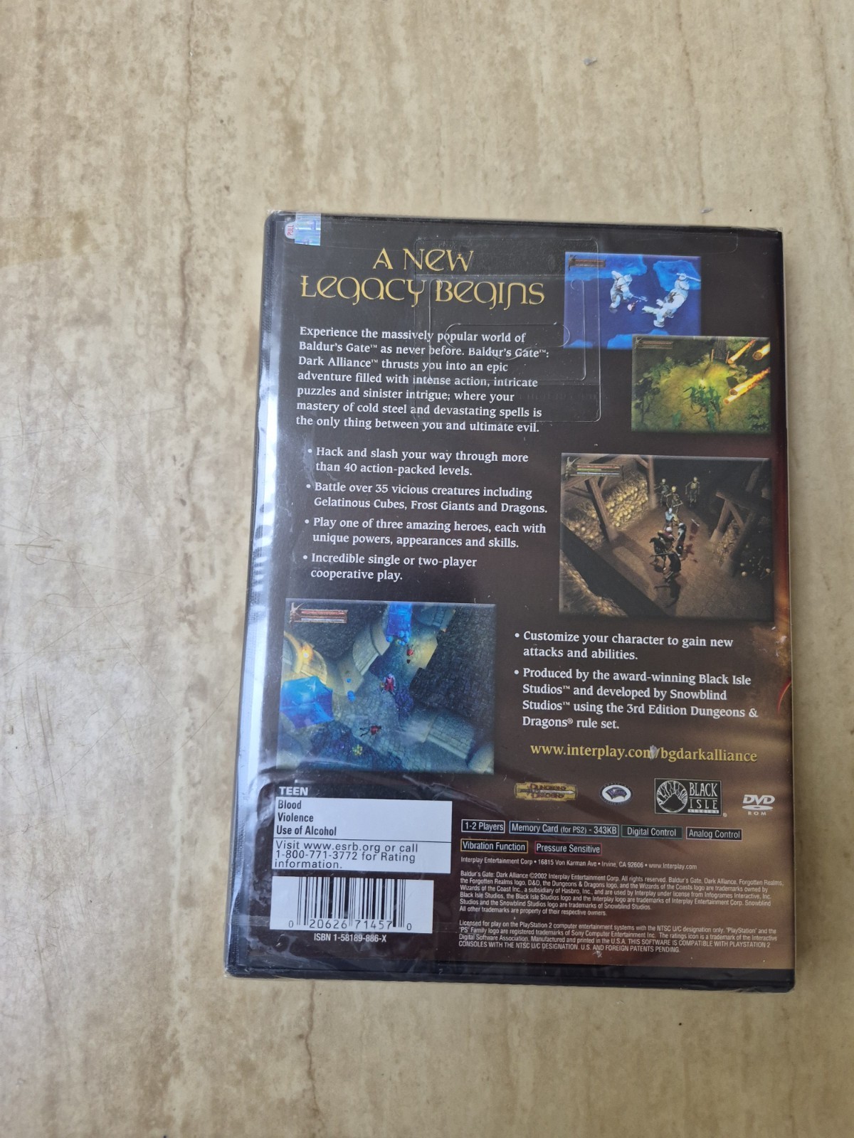 Baldur’s Gate Dark Alliance Playstation 2 PS2 Brand New Sealed