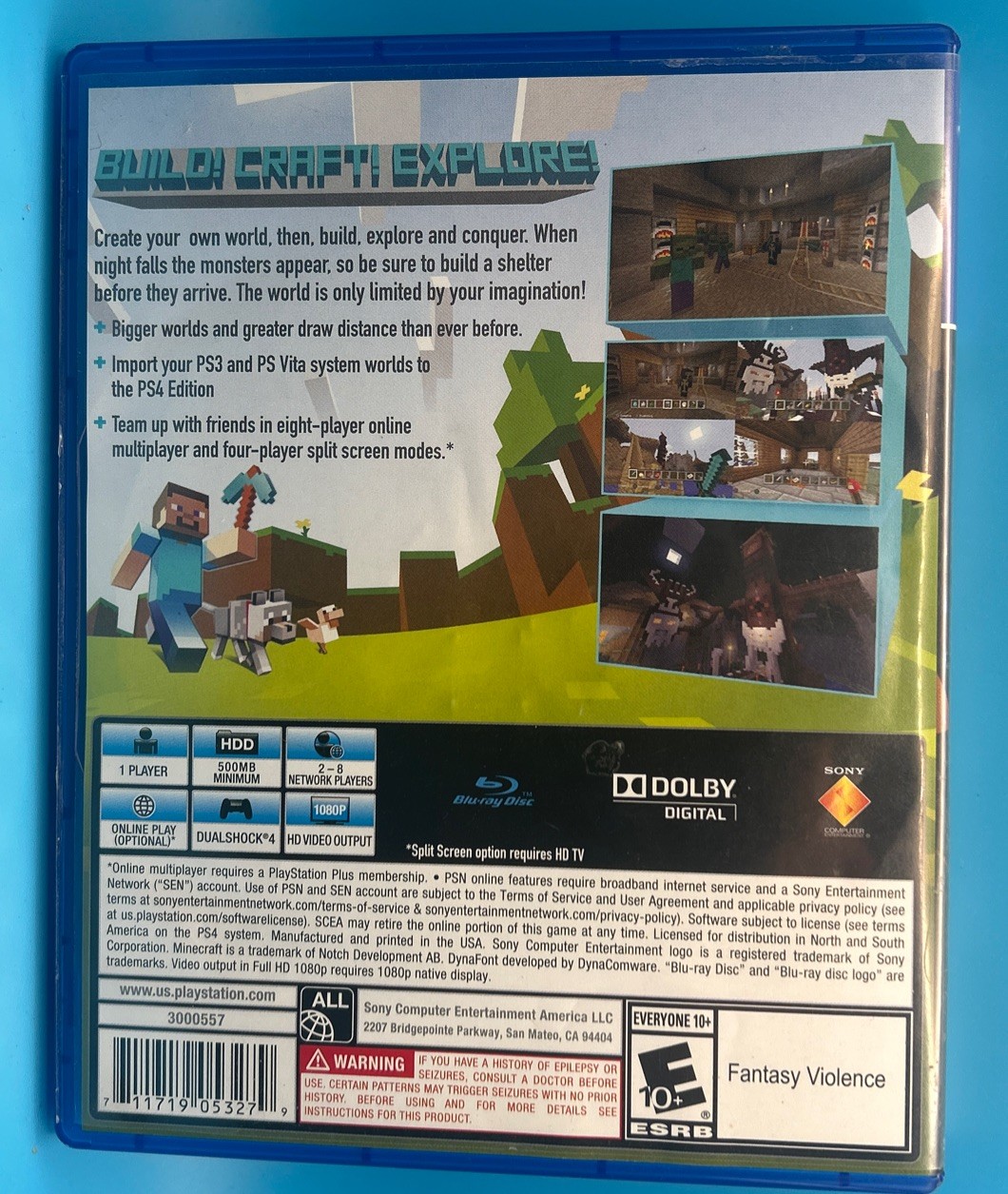 Minecraft PlayStation 4 Edition PS4 Tested Mine Craft Play Station Four