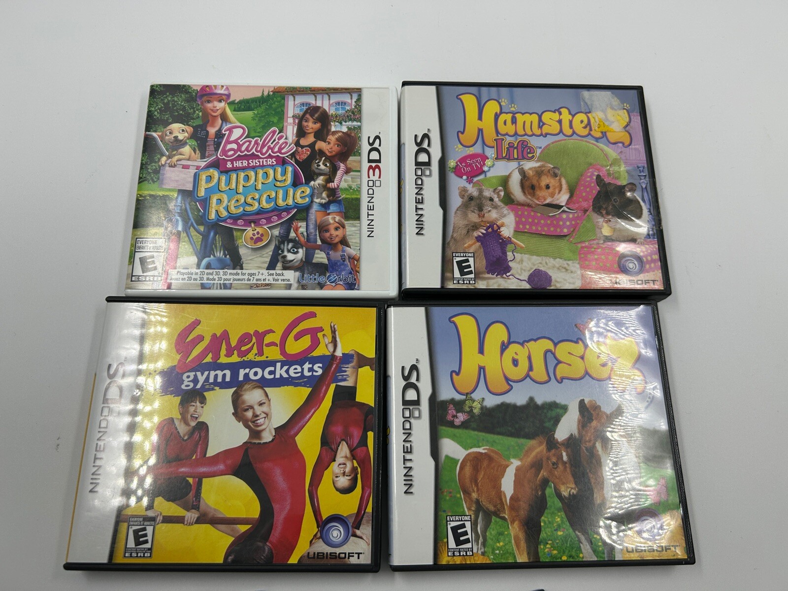 LOT OF 8 NINTENDO DS Games Family Kids Girls Hamsterz Barbie Horsez Puppy Pony