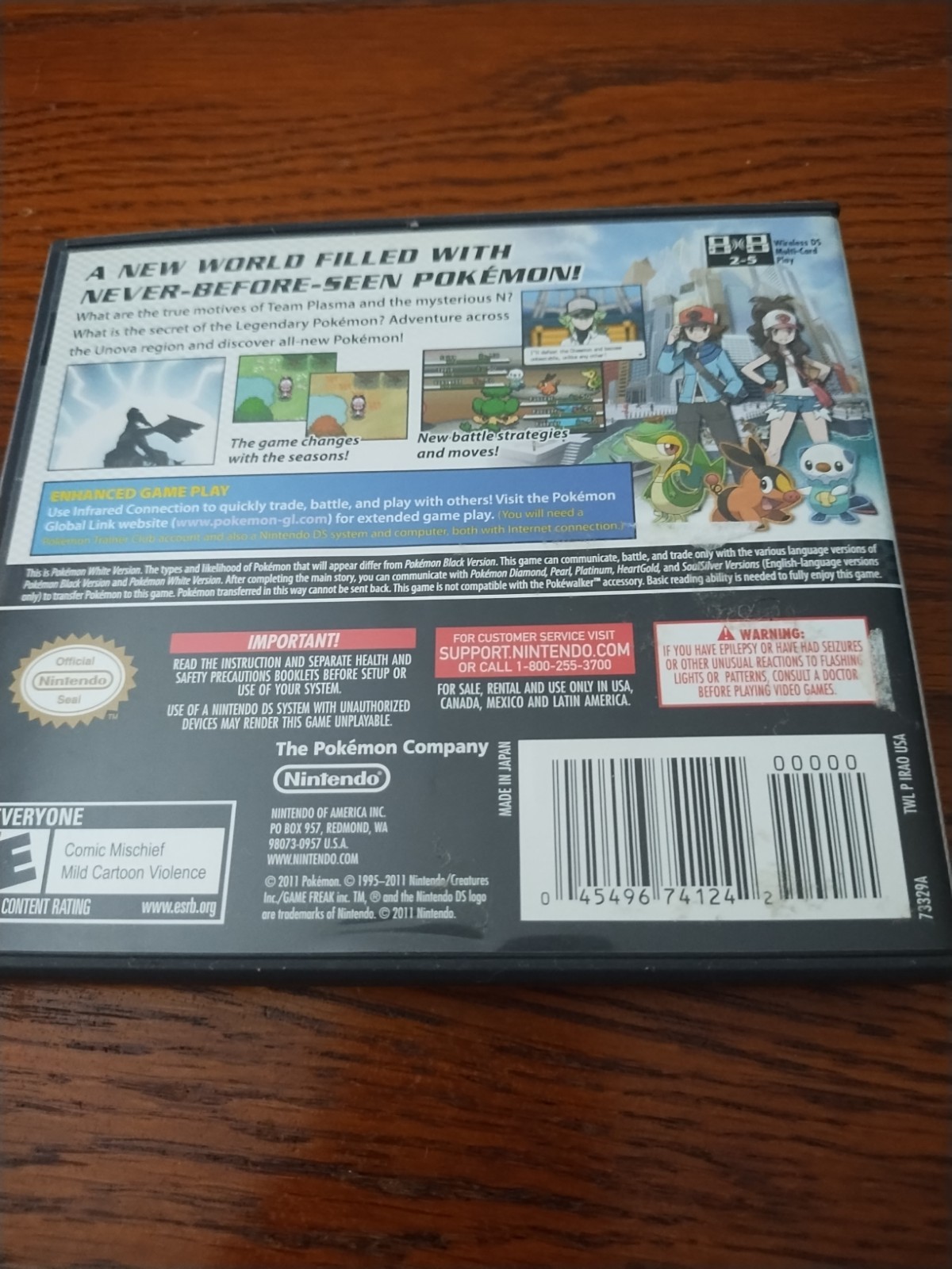 Pokemon White Version (Nintendo DS, 2011) (BOX AND GAME, NO MANUAL)