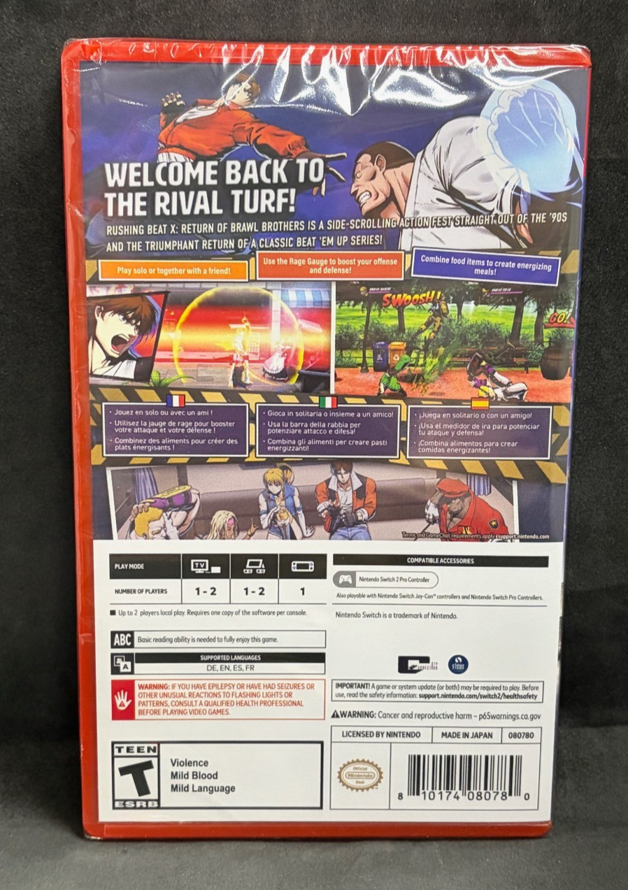Rushing Beat X: Return of Brawl Brothers (Nintendo Switch 2) BRAND NEW