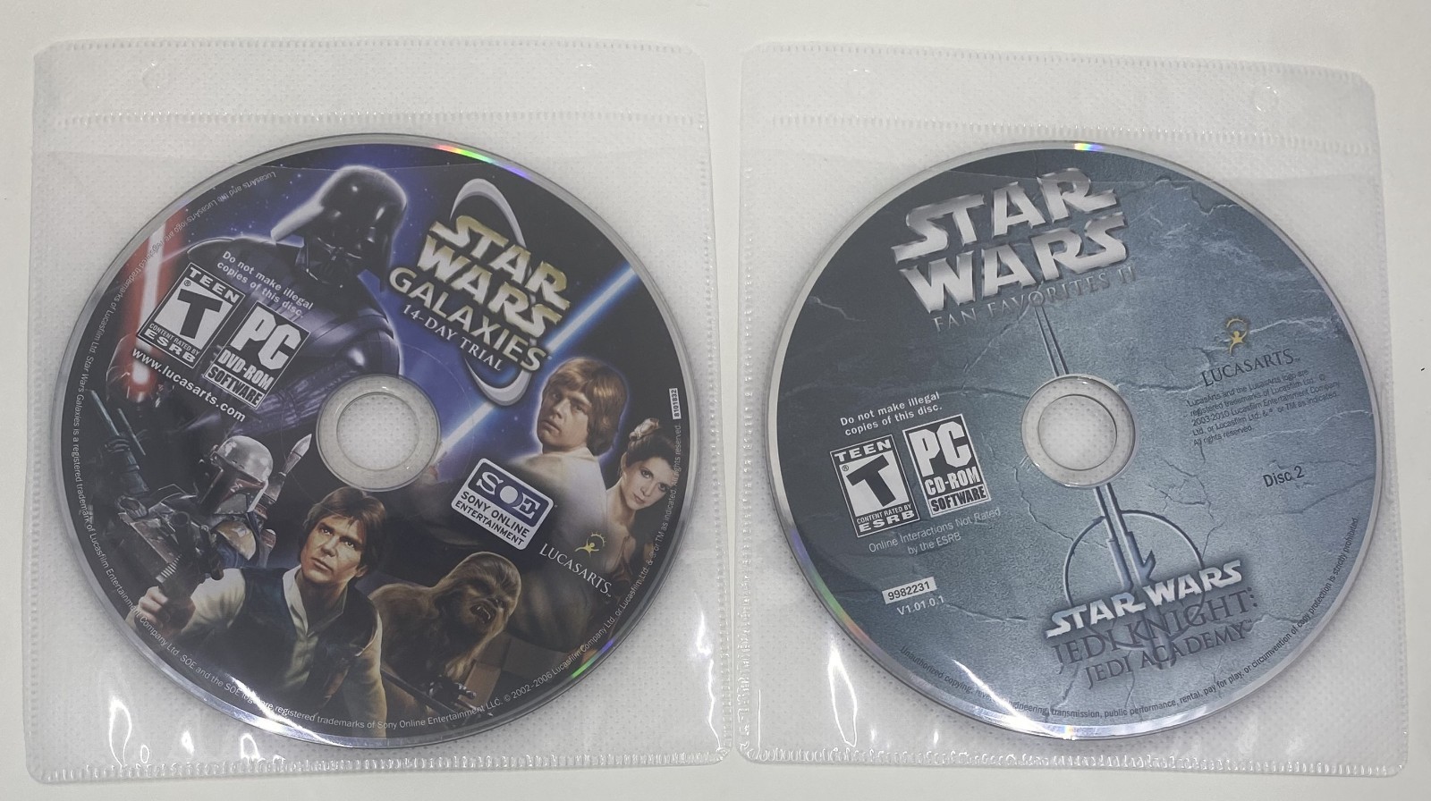 [Discs Only] STAR WARS PC CDROM Game Lot of 5 Jedi Knight | Starfighter | Empire