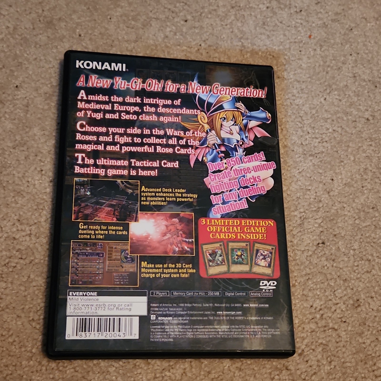 Konami Yu-Gi-Oh! The Duelists of the Roses PS2 Strategy Manual Included E
