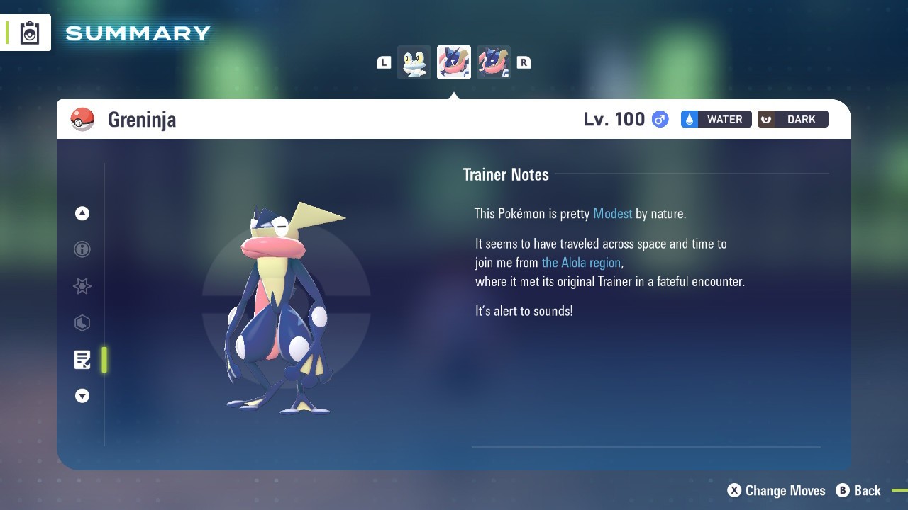 6IV Greninja in Ash form with Battle Bond Ability for Pokemon Scarlet and Violet