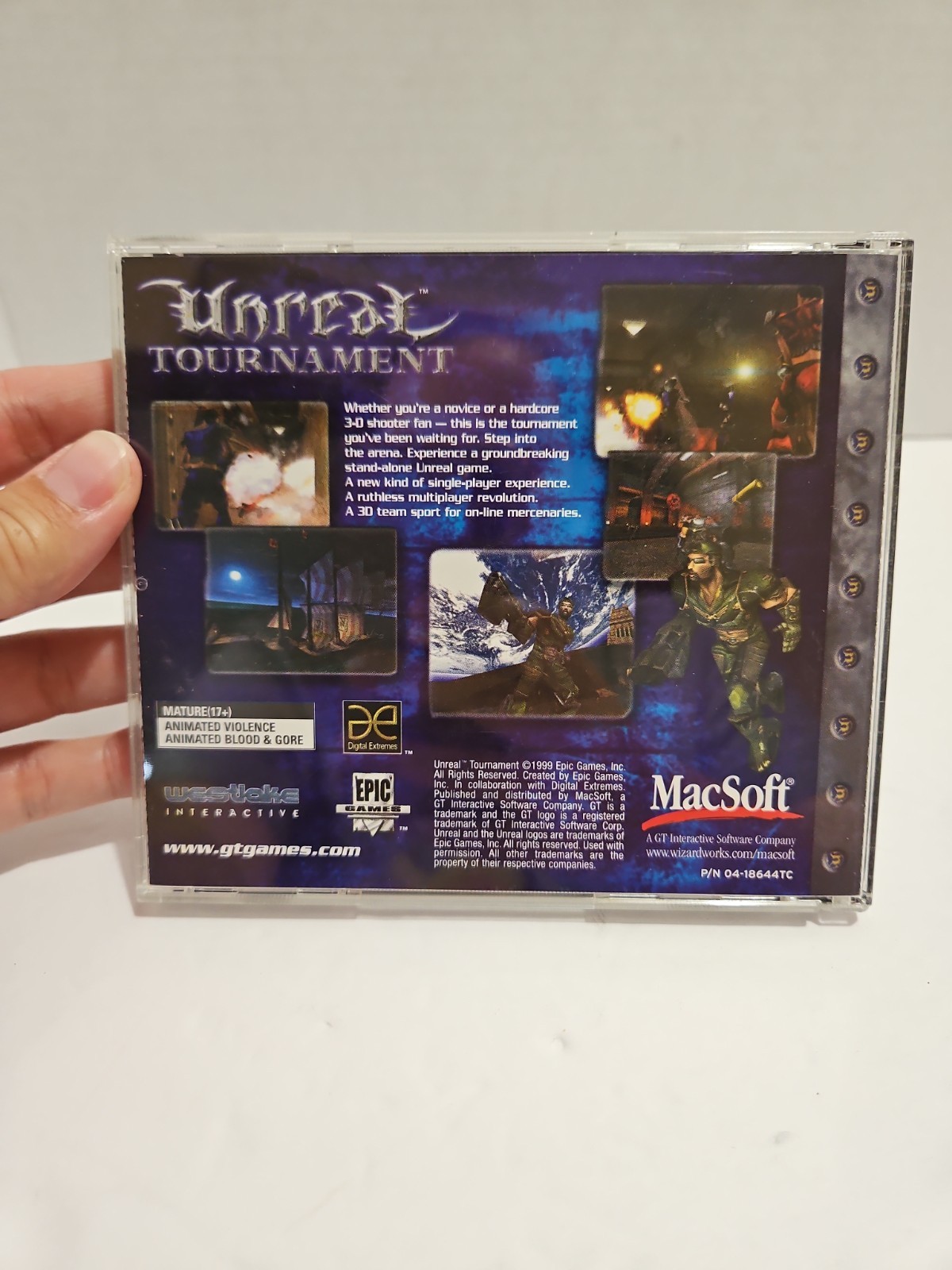 Unreal Tournament PC CD-ROM Big Box Vintage FPS Epic Games / GT Interactive 1999