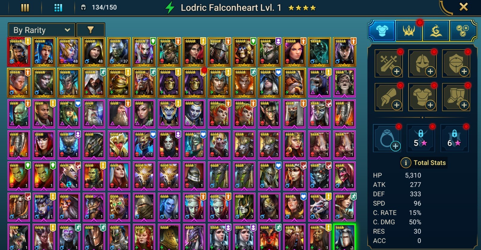 Raid Shadow Legends | Starter Mythical – Arne : 91k energy / 25 Legendary