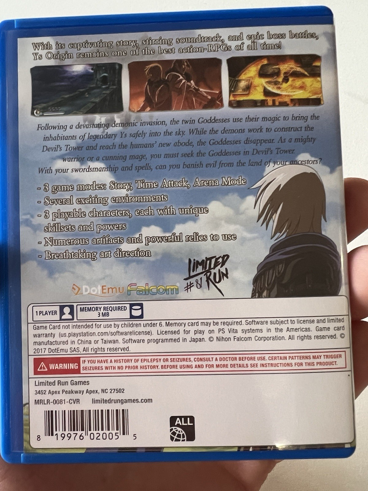 Ys Origin (Sony PlayStation Vita, 2017)