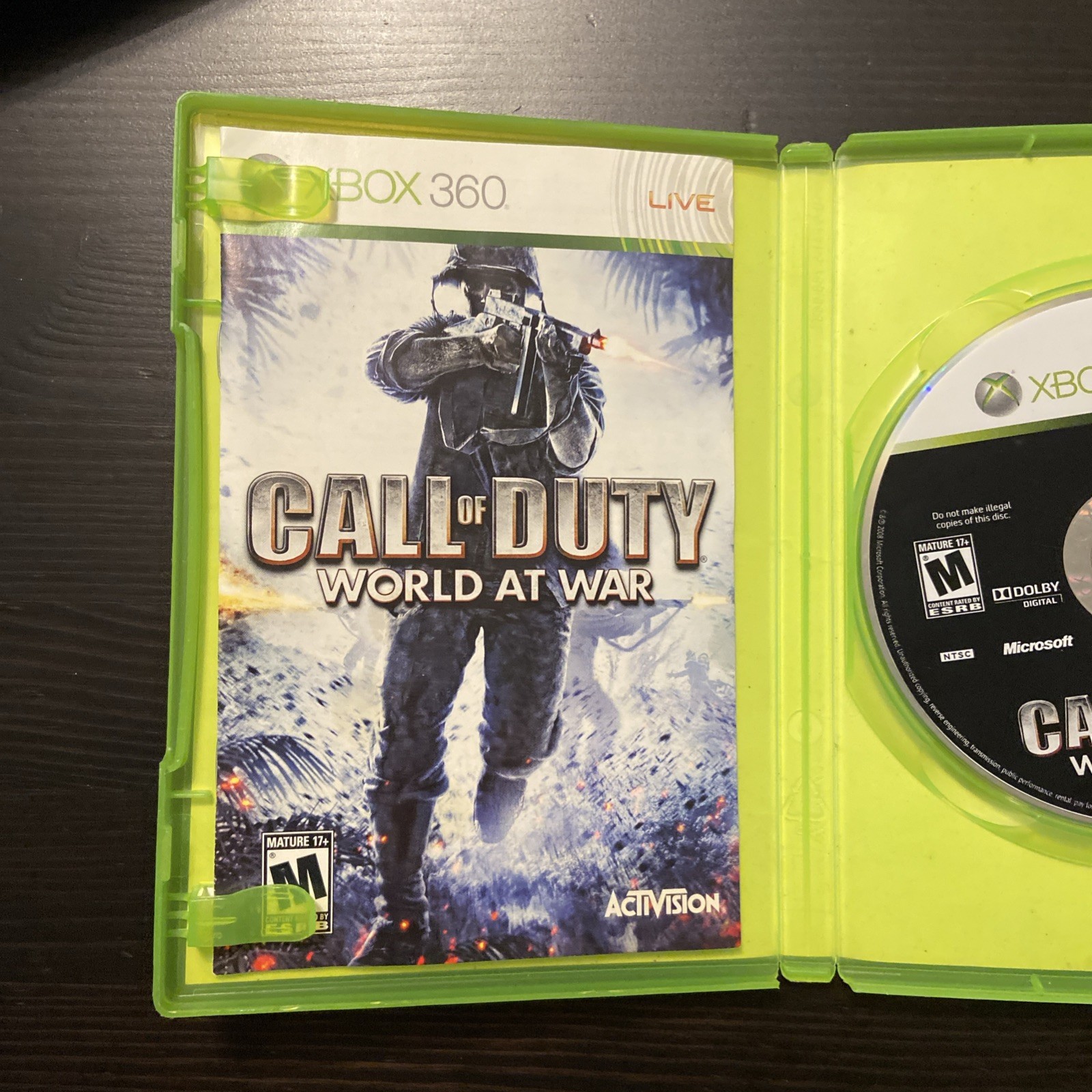 Activision Call of Duty World at War Multiplayer Shooter Xbox 360 M NTSC-U/C