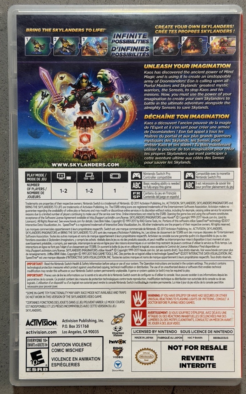 Skylanders Imaginators (Nintendo Switch, 2017) – Game