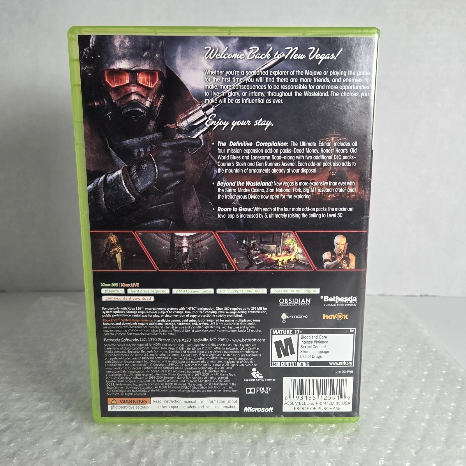 Fallout New Vegas Ultimate Edition Microsoft Xbox 360 Complete CIB Tested Bethes