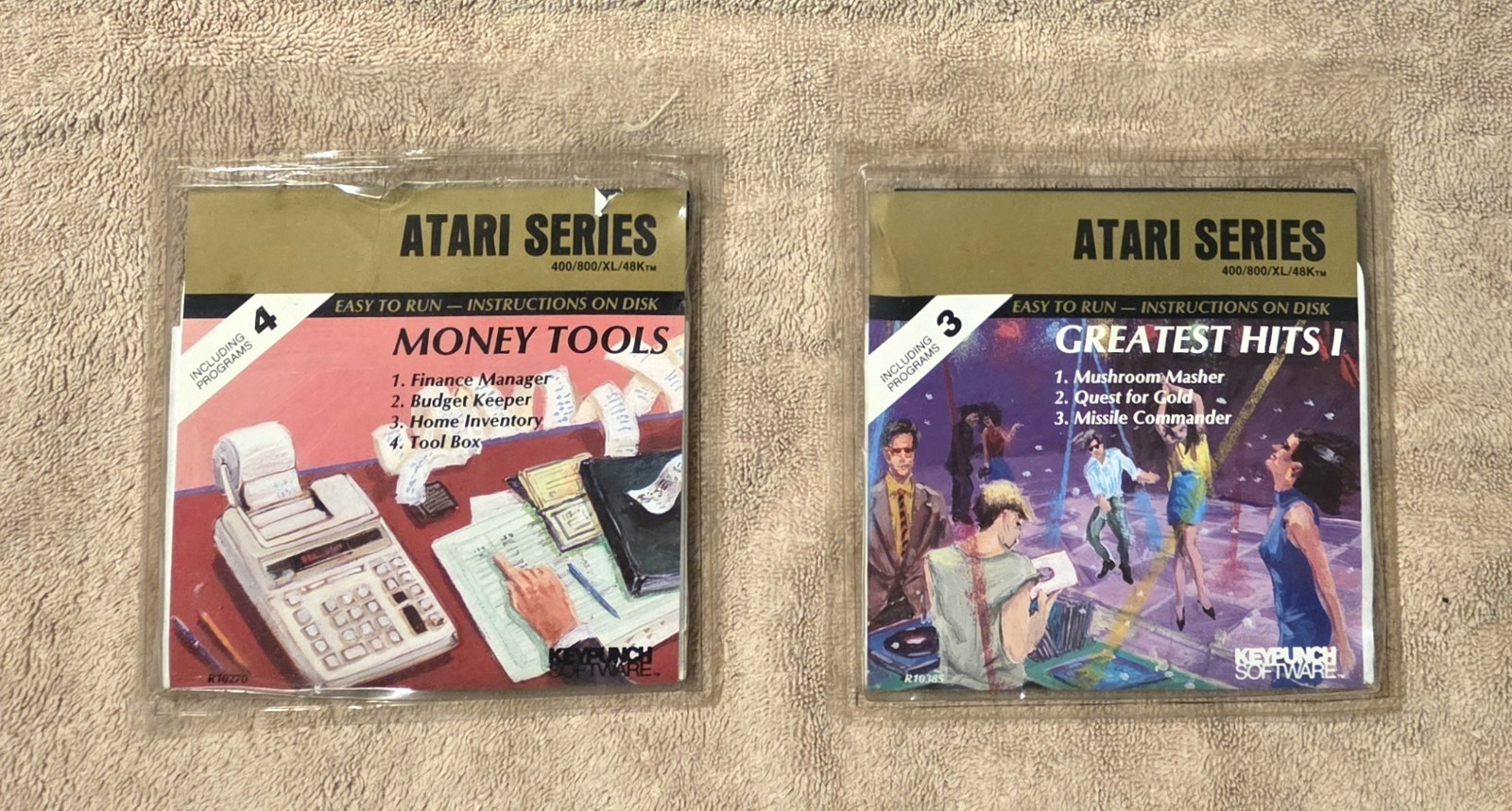 Atari Series “Greatest Hits I” Games & “Money Tools” Disk Software Set