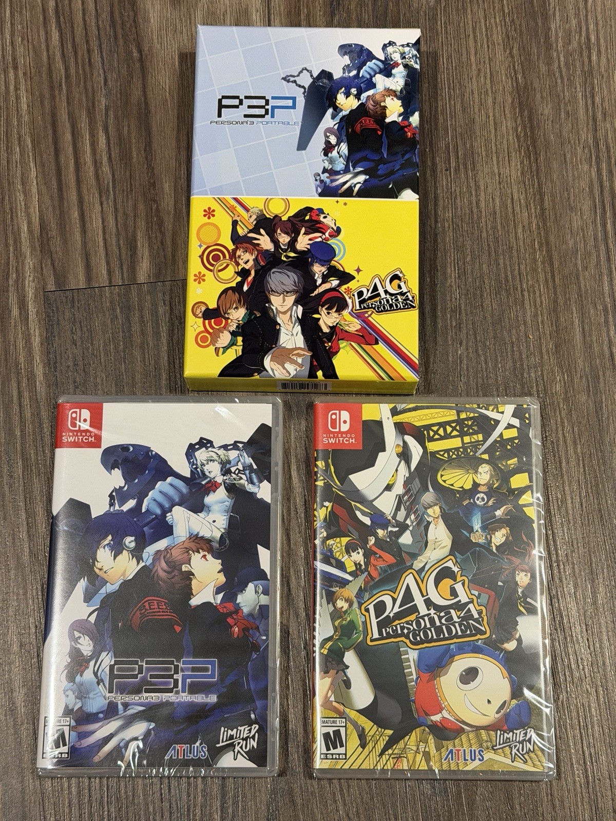 NEW Persona 3 Portable & Persona 4 Golden Switch w/ Limited Run Slipcase Atlus