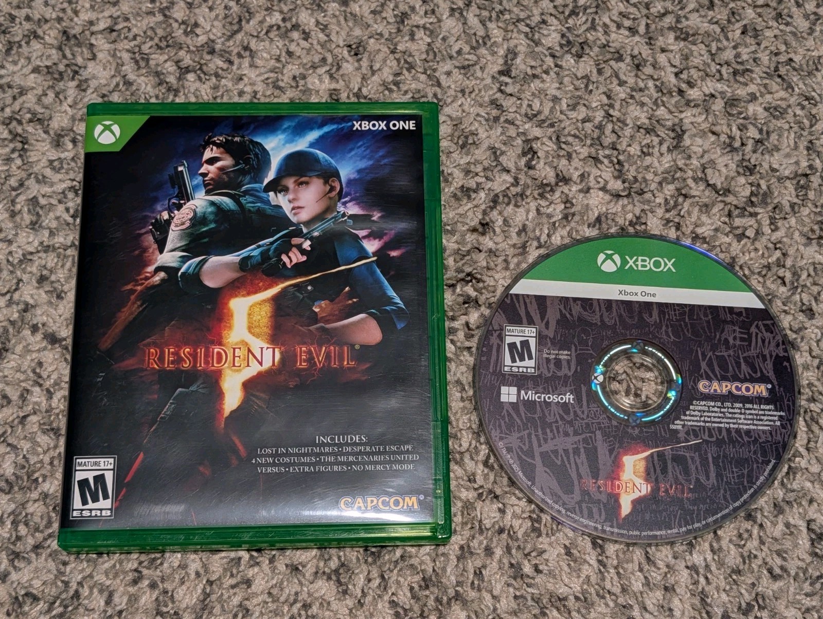 Resident Evil 5 HD (Microsoft Xbox One 2016) Full Cover Art Tested Free Shipping