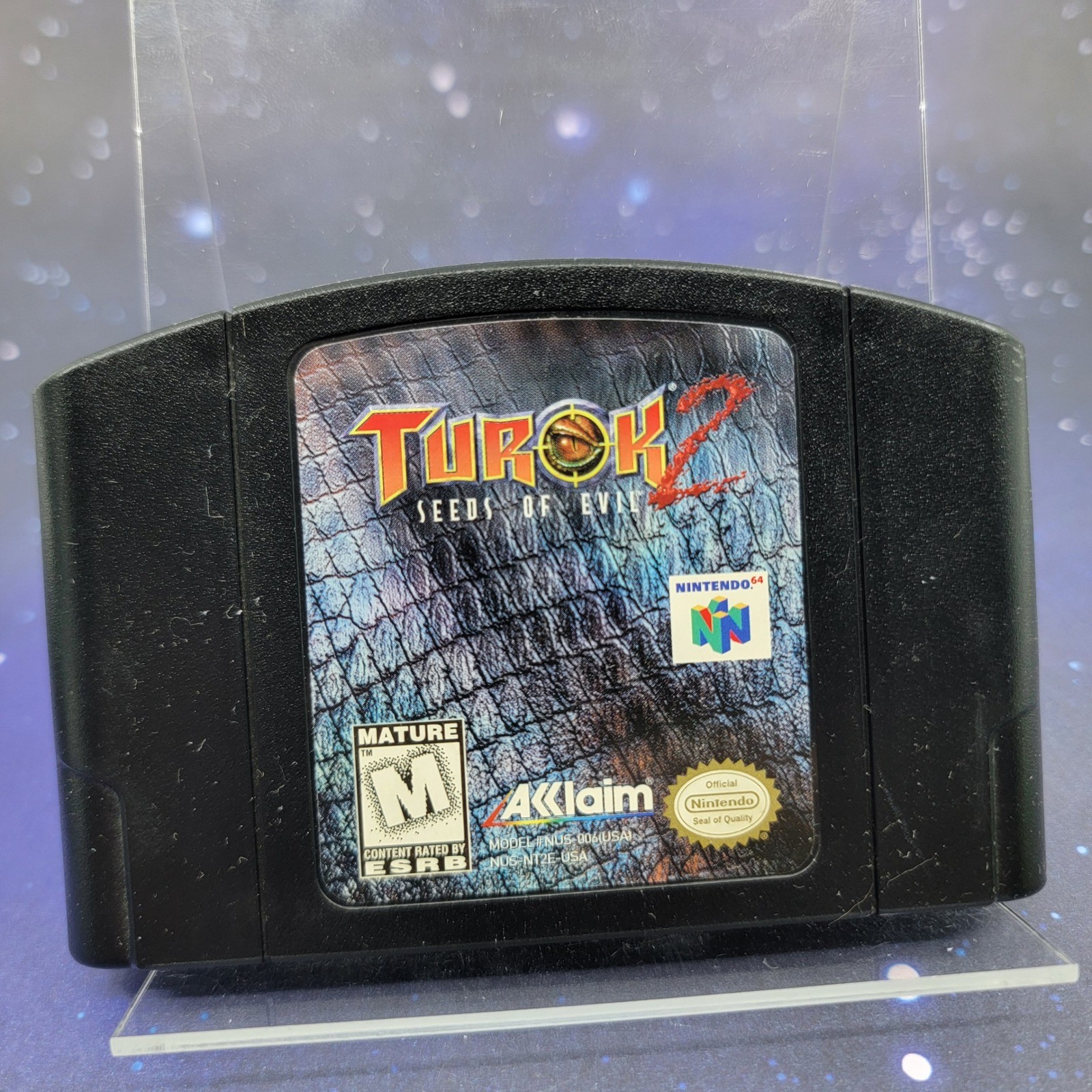 Turok 2 Seeds of Evil Nintendo 64 N64 Black Cartridge Acclaim NUS-006 USA
