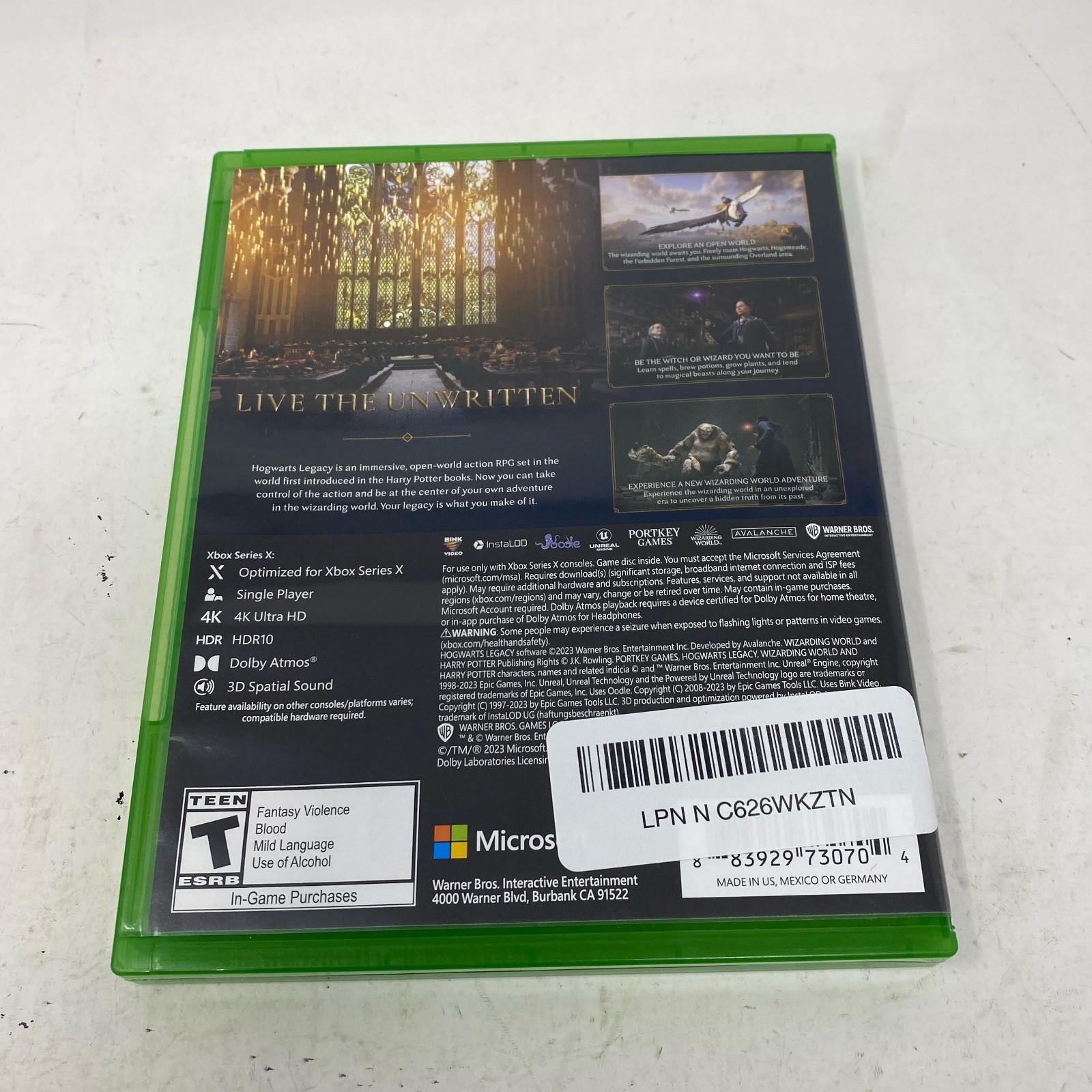 WB Games Hogwarts Legacy for Xbox Series X (Physical Disc)