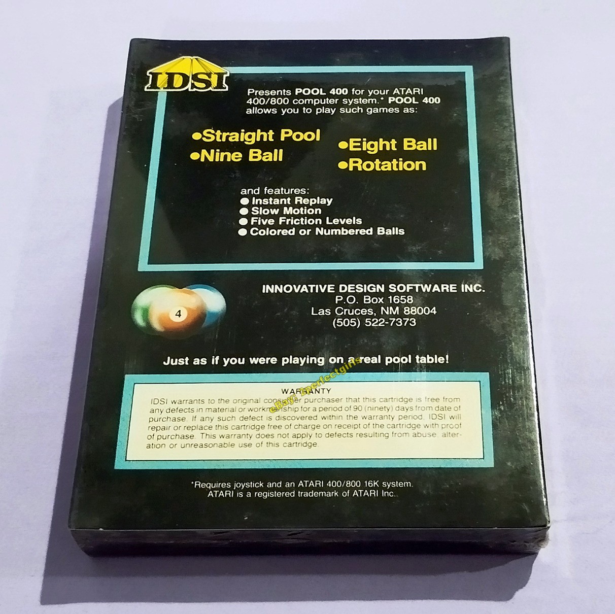 POOL 400 (Atari 400/800, 1982) By IDSI SEALED NEW NTSC