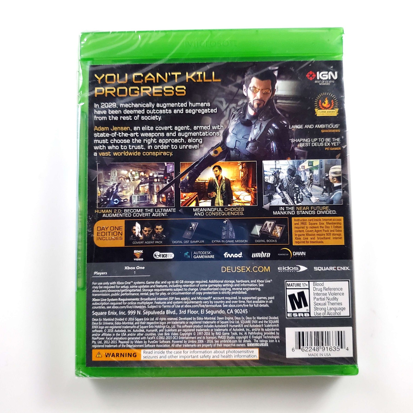 (Sealed) Deus Ex Mankind Divided – Microsoft Xbox One 1Y Guarantee