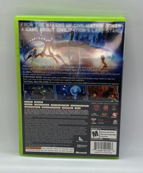 XCOM Enemy Unknown Microsoft Xbox 360 2012 No Manual Tested