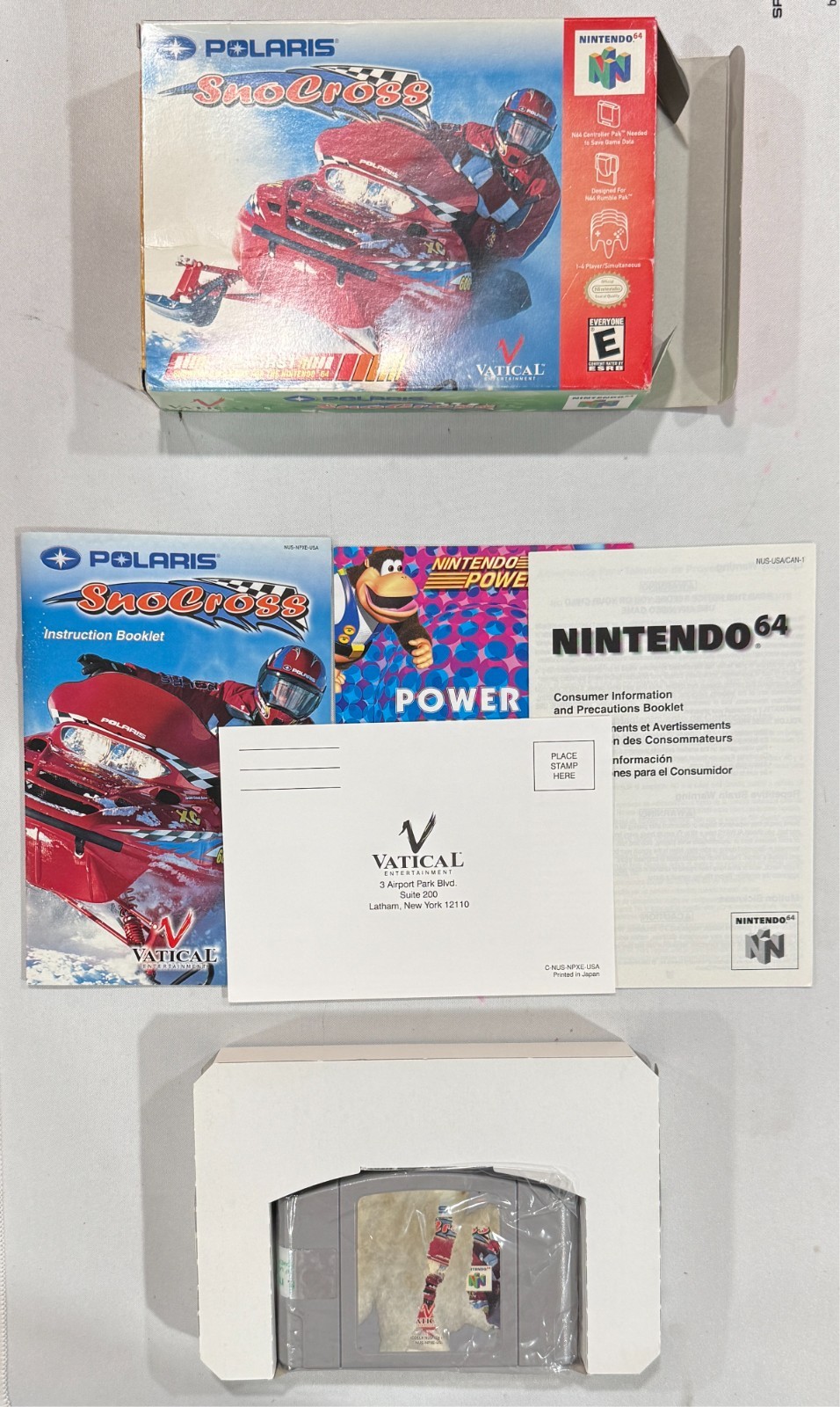 Polaris SnoCross – Nintendo 64 – N64 – CIB, Complete – Sticker Damage on Cart