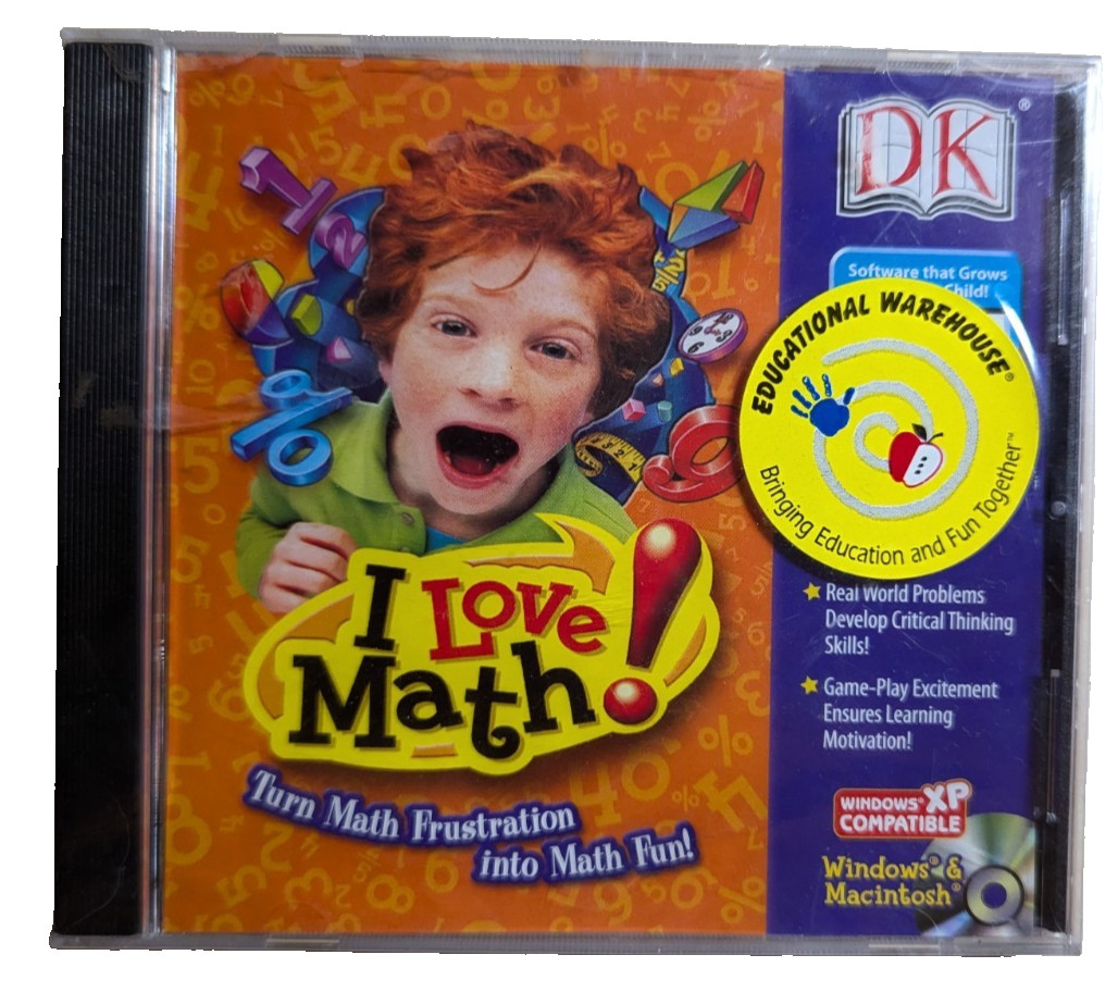 DK I Love Math! PC CD ROM Ages 7-11 Raise Math Scores New Sealed Ships Fast