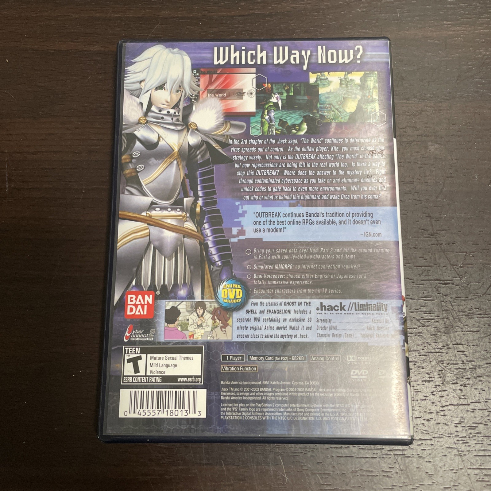 .hack Outbreak Part 3 PS2 Complete CIB Anime DVD Tested 2003••