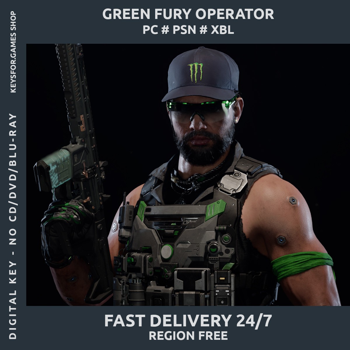 Call of Duty Black Ops 7 – Green Fury Operator Monster Skin – Warzone COD