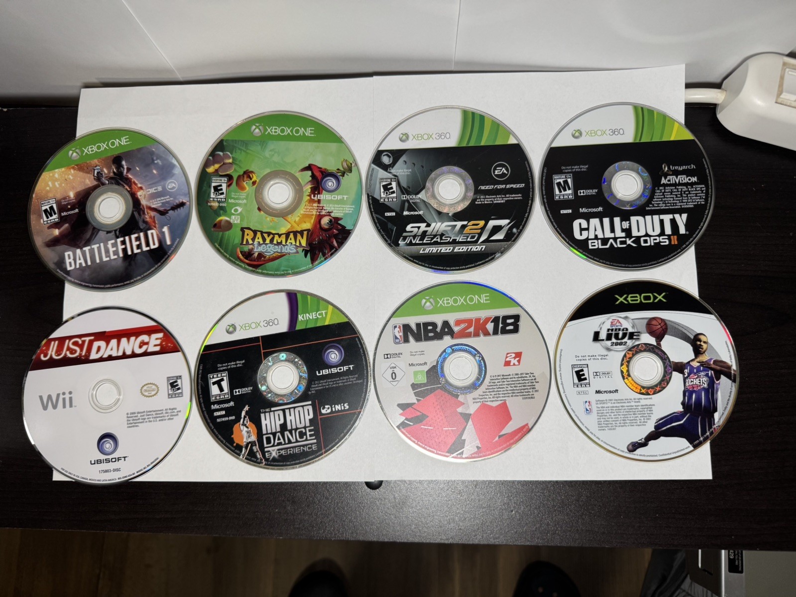Xbox, Xbox 360, Xbox One, Wii Video Games Lot of 8 Loose Untested Games
