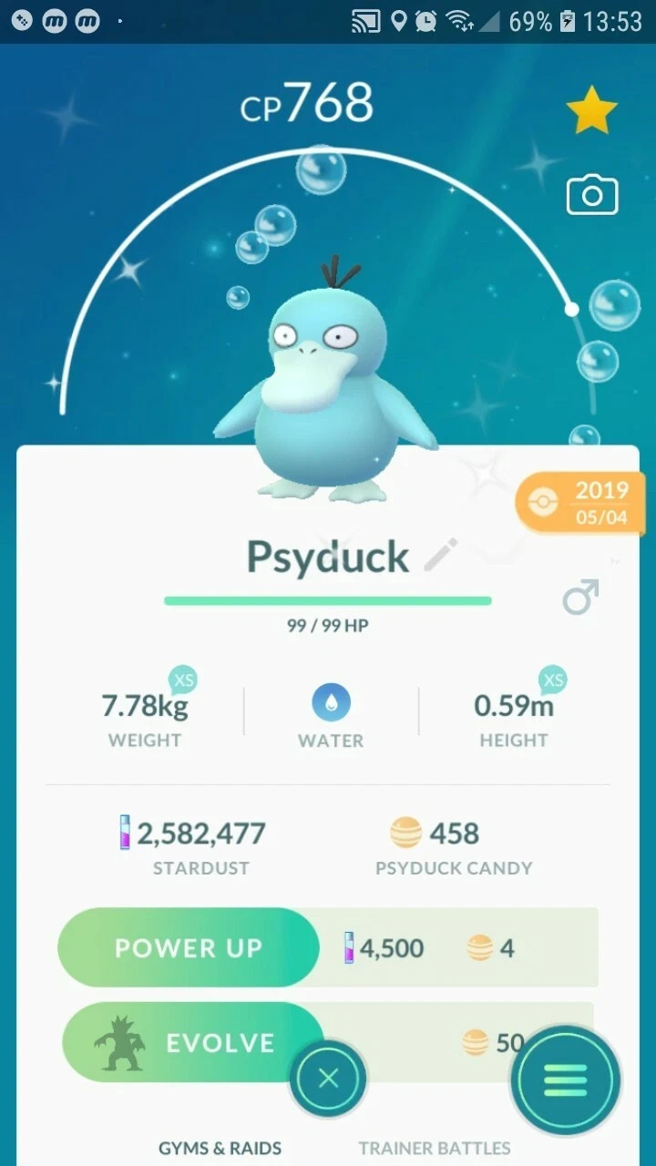 Shiny Psyduck Pokemon Tr@de Go