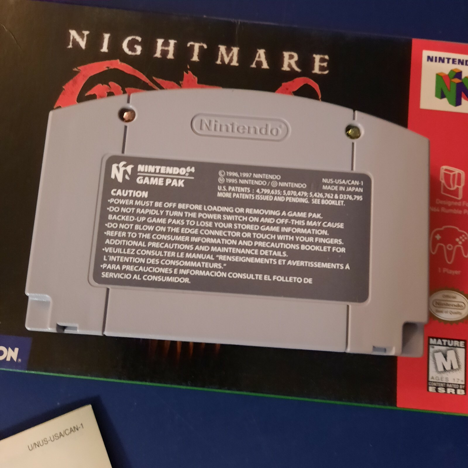 Nightmare Creatures (Nintendo 64) N64 – CIB- AUTHENTIC- RARE- incl manual